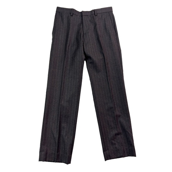 Banana Republic 31x30 Charcoal Stripe Flannel Wool Dress Pants Tailored Slim Fit